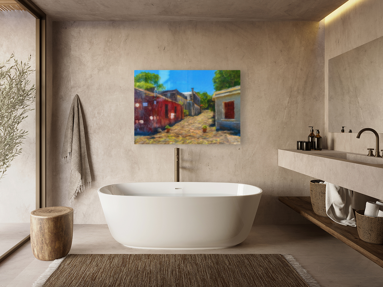 Oil painting of Street of Sighs in Colonia del Sacramento Reproduction