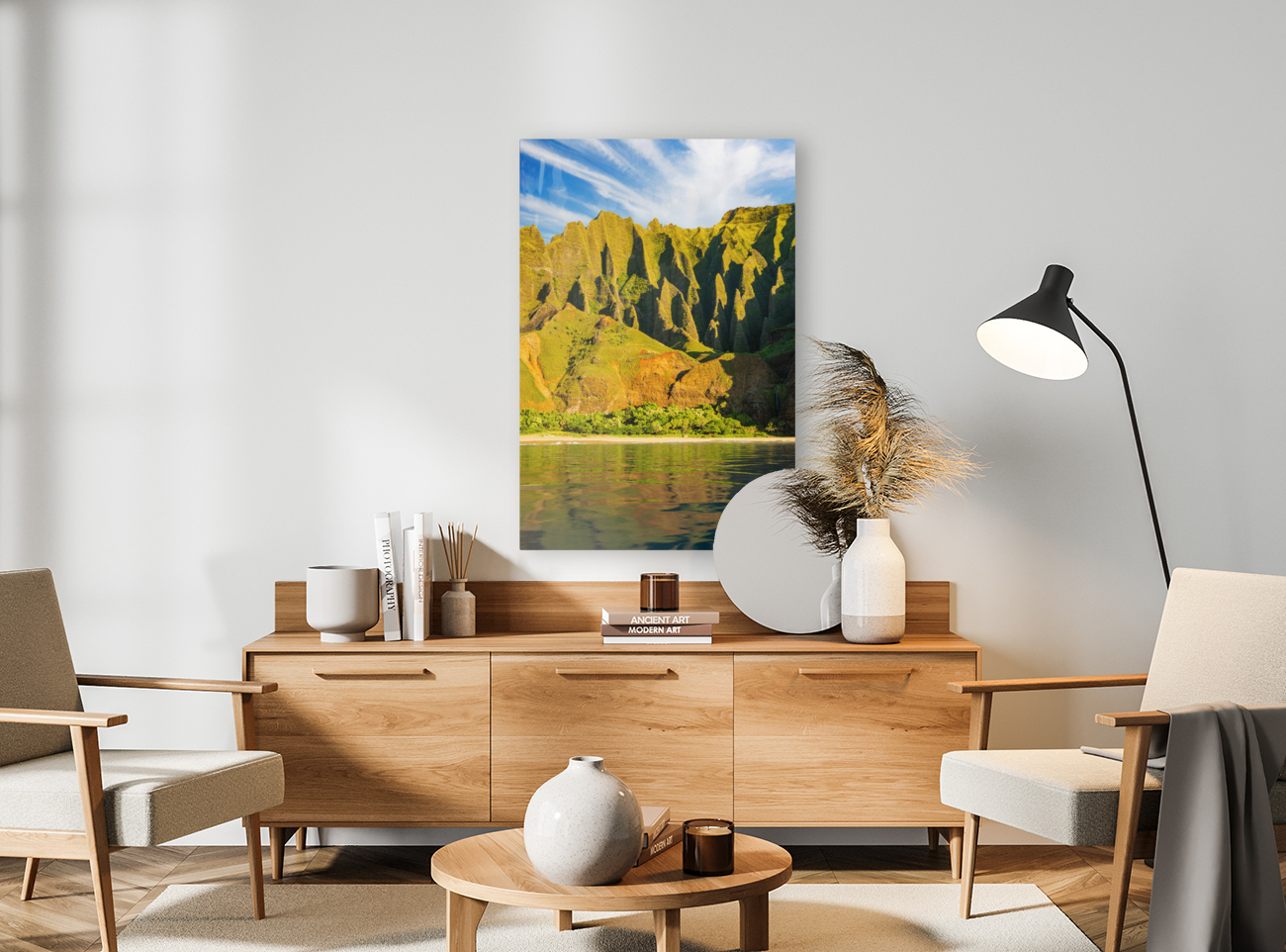 Vertical Na Pali coastline taken from Kauai cruise Reproduction