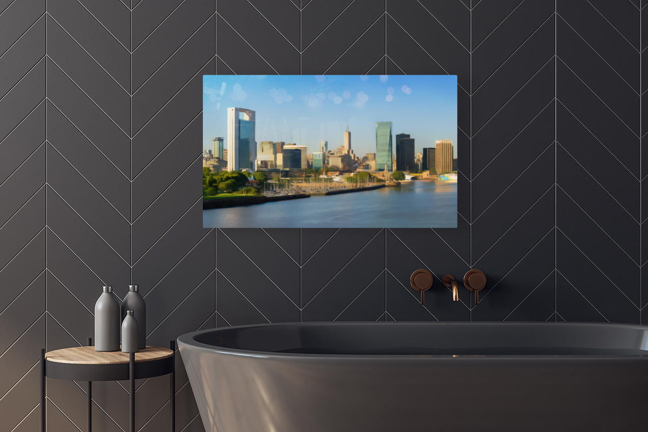 Colored pencil sketch of the city of Buenos Aires in Argentina Reproduction