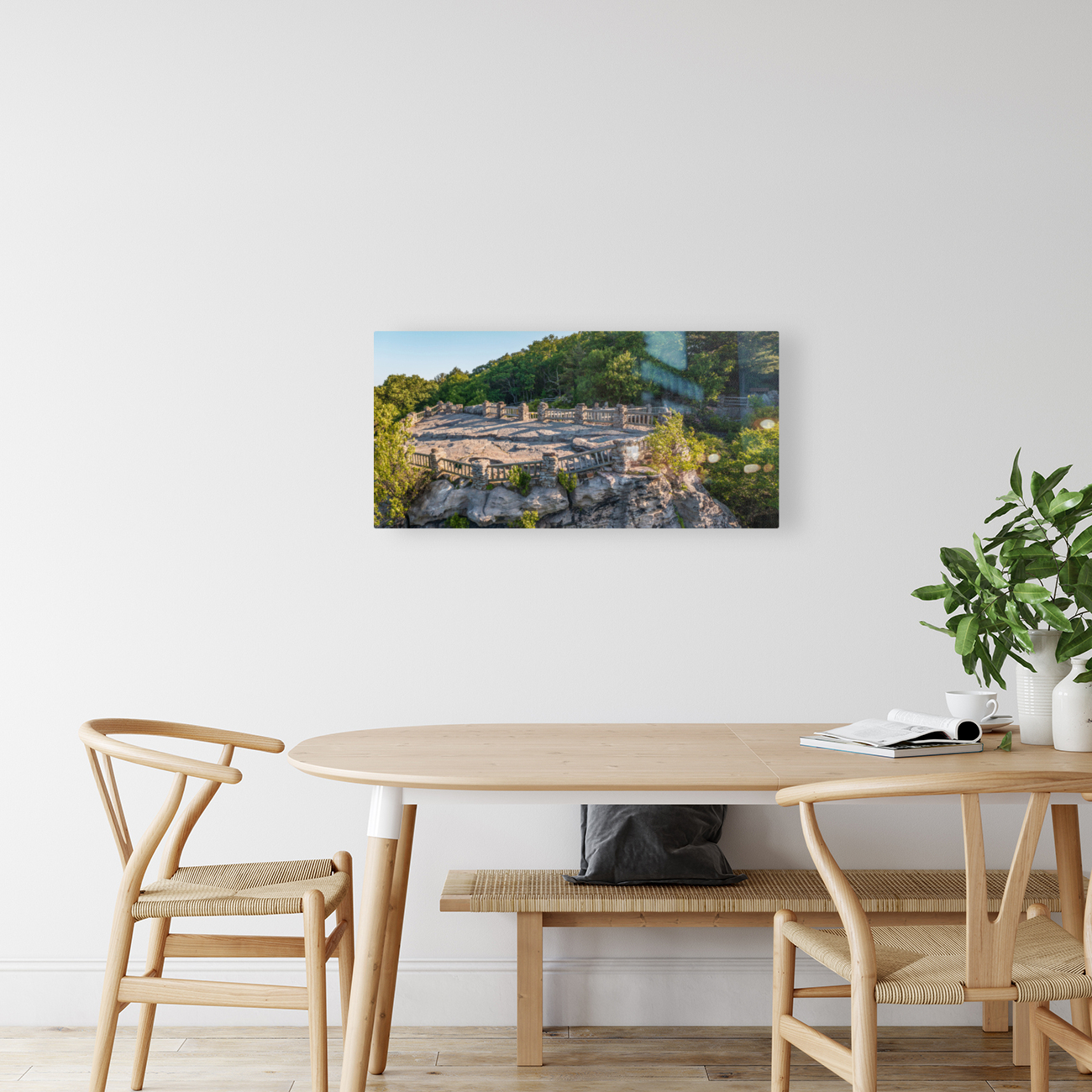 Aerial view of Coopers Rock overlook viewpoint Reproduction