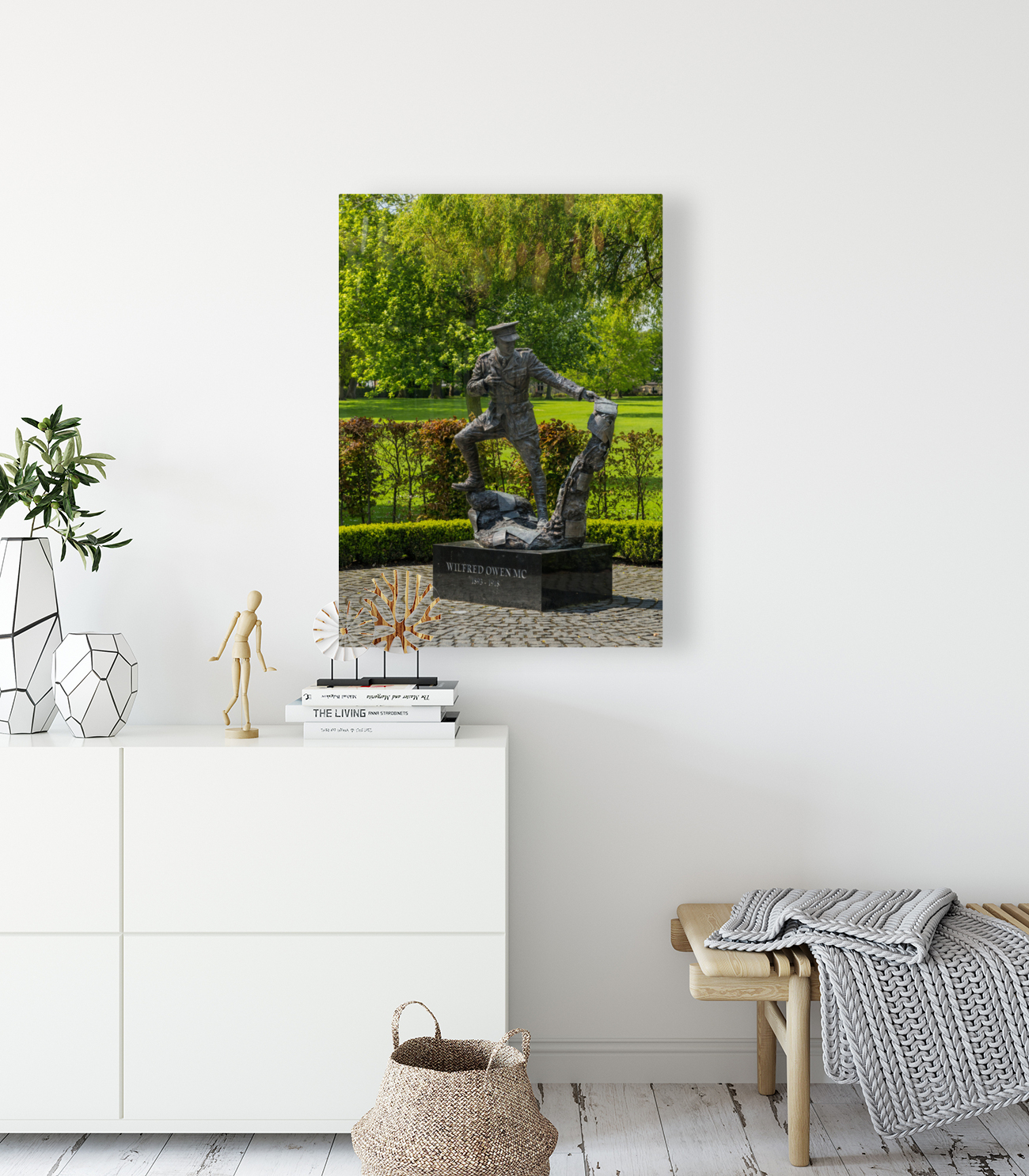  Portrait of Wilfred Owen statue in Oswestry park in Shropshire Reproduction