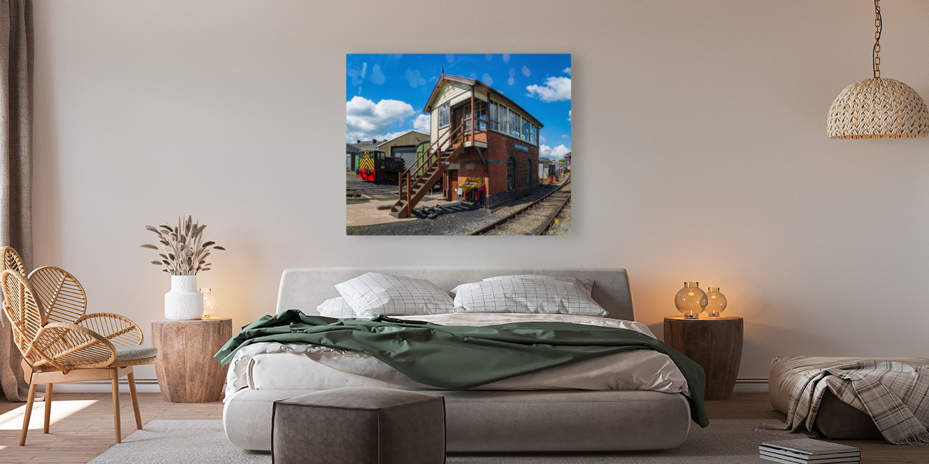 Oswestry South railway signal control box in Shropshire Reproduction