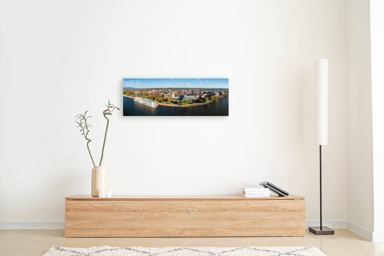 Panorama of La Crosse Wisconsin and the Viking Mississippi River Reproduction