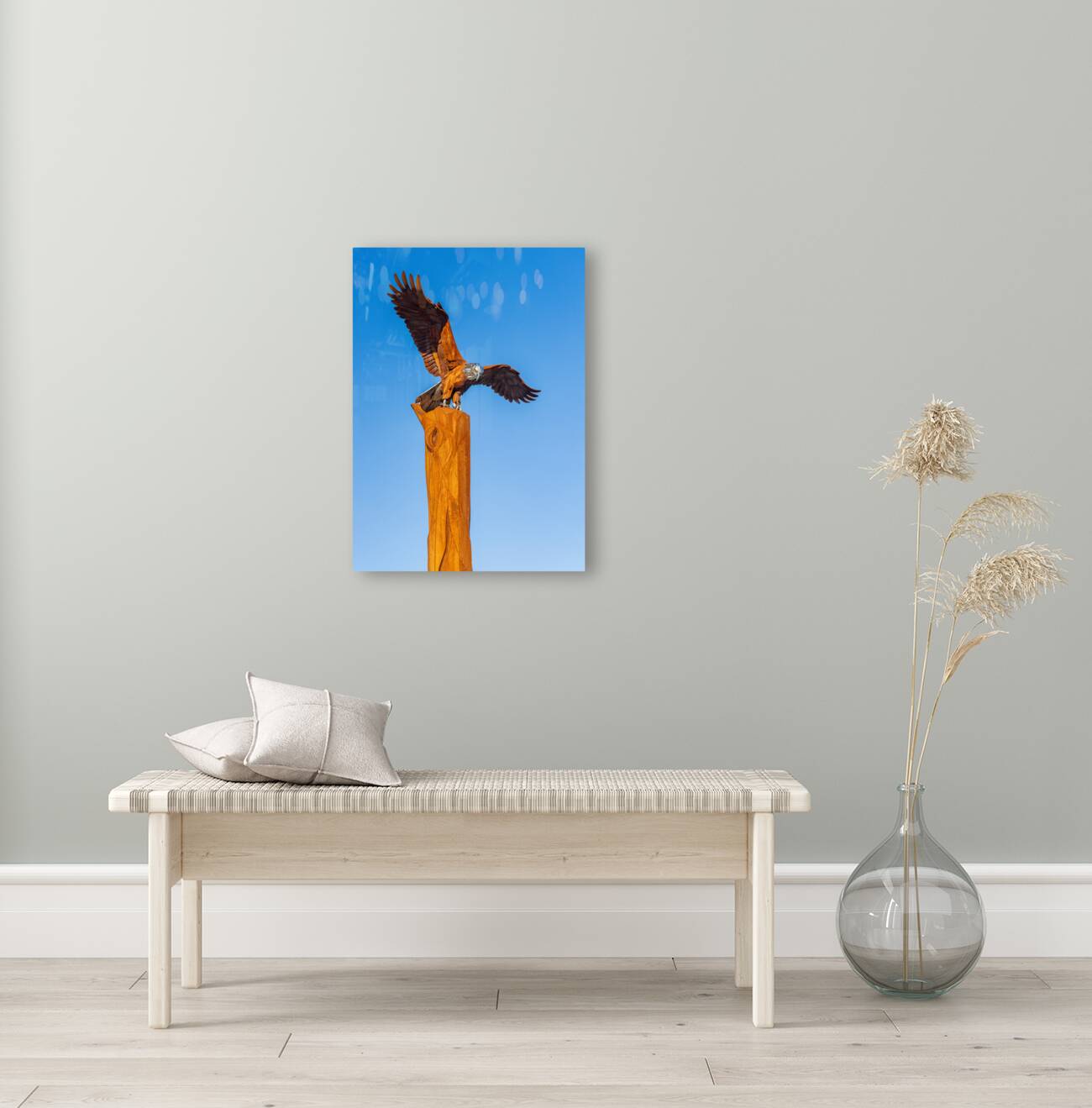 Eagle Landmark sculpture in Riverside Park La Crosse Wisconsin Reproduction