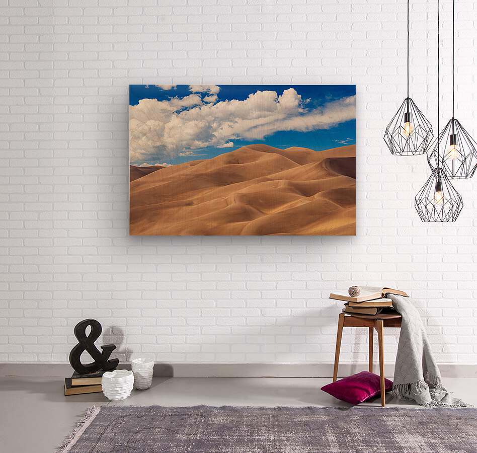Panorama of Great Sand Dunes NP   Wood print