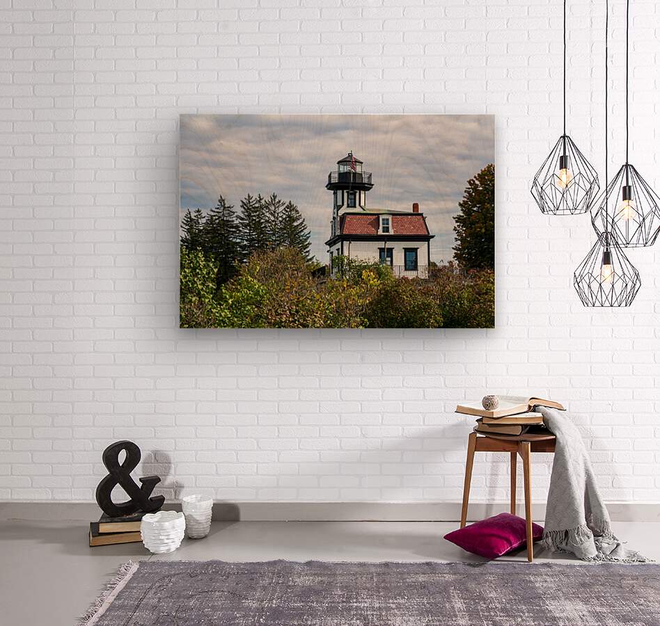 Old Colchester Reef lighthouse in Shelburne  Wood print