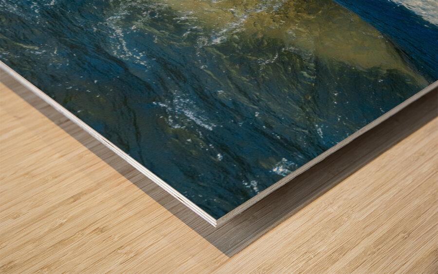 Frozen motion of raging water flowing over Valley Falls Wood print