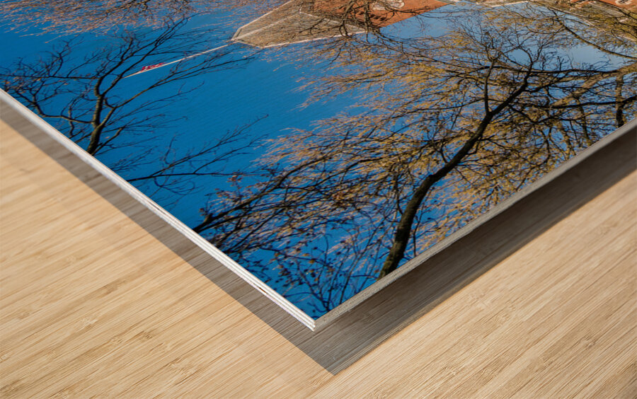 Facade of iconic University Hall on the Oval at OSU in Columbus  Wood print