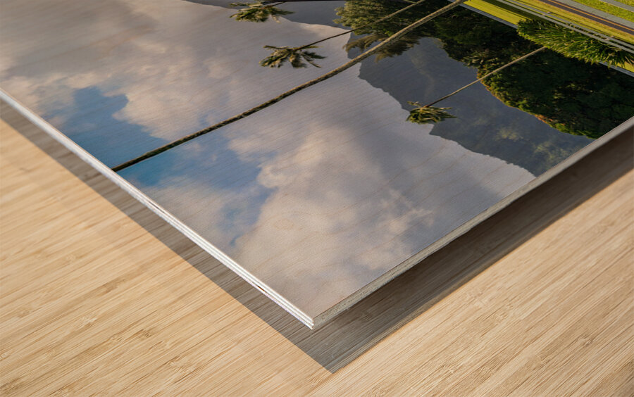 Waioli Huiia Church stands in Hanalei Kauai with the majestic  Wood print