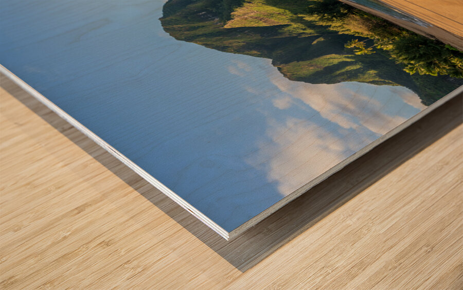 Early morning sunrise over Tunnels Beach on Kauai in Hawaii Wood print