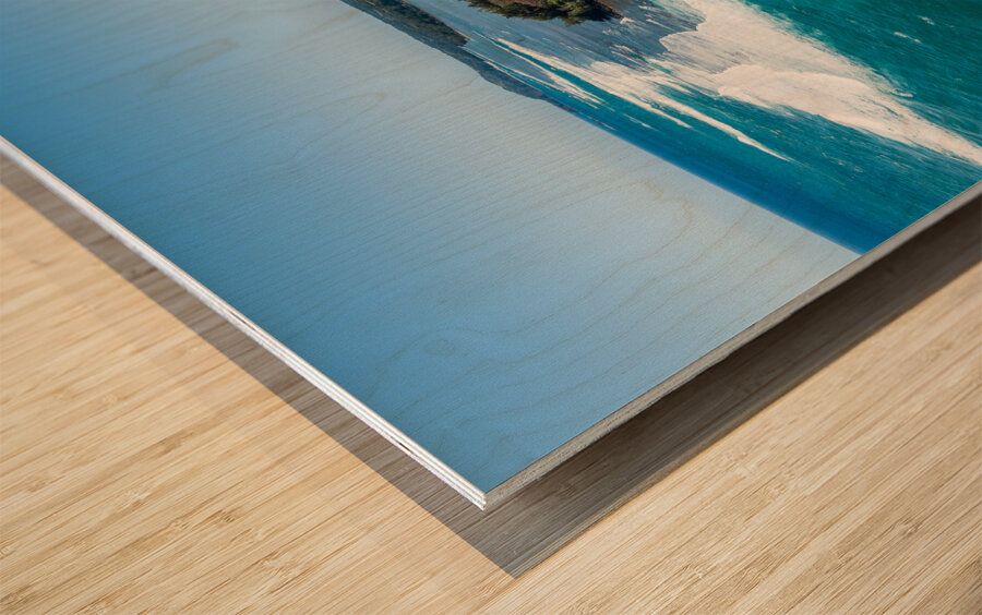 Aerial view of Princeville and Sealodge beach Wood print