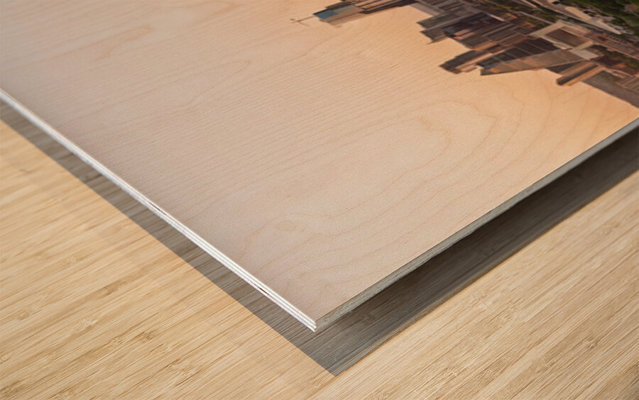 Early Sunset view of downtown Austin Skyline in 2025 Wood print