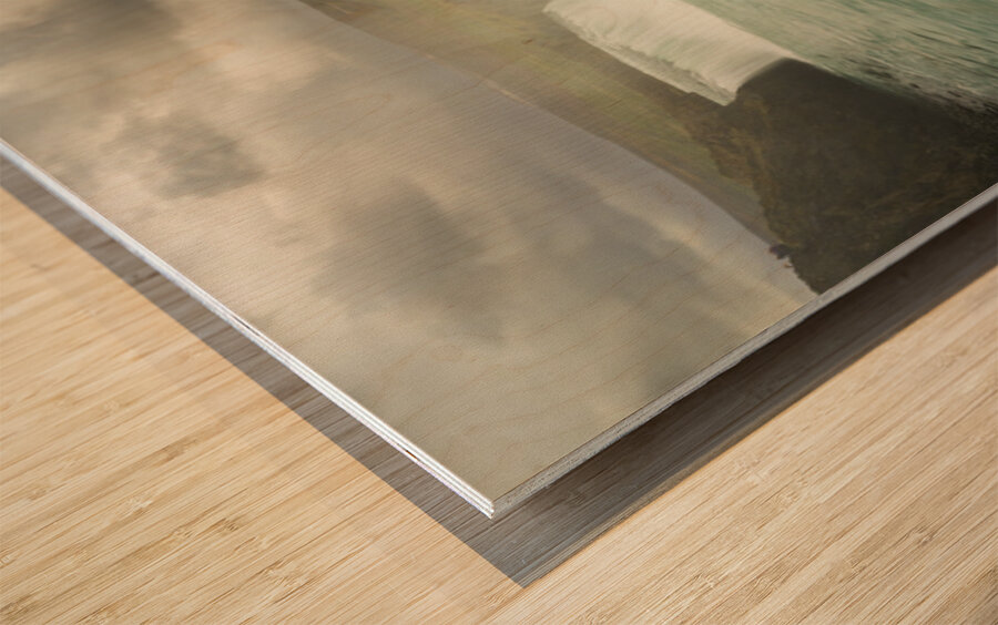 Godafoss or Waterfall of the Gods near Akureyri in Northern Ice Wood print