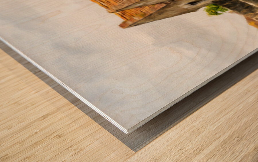 Digital oil painting of Yarmouth Castle building with red tiled  Wood print