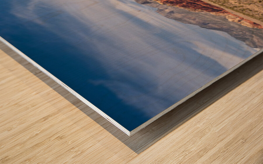 Majestic red rock formations in Red Rock Canyon Nevada from sce Wood print