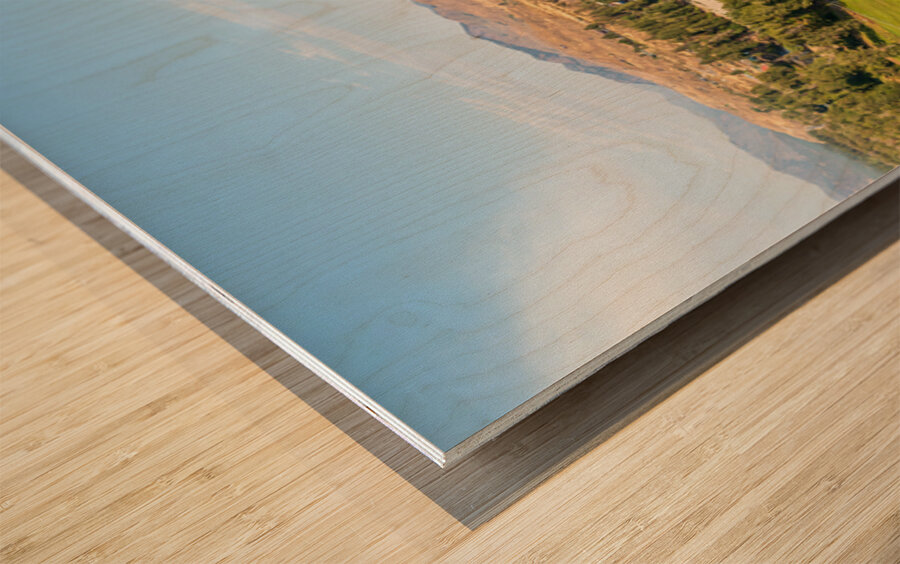 Aerial view of Winthrop on North Cascades Highway in Washington Wood print