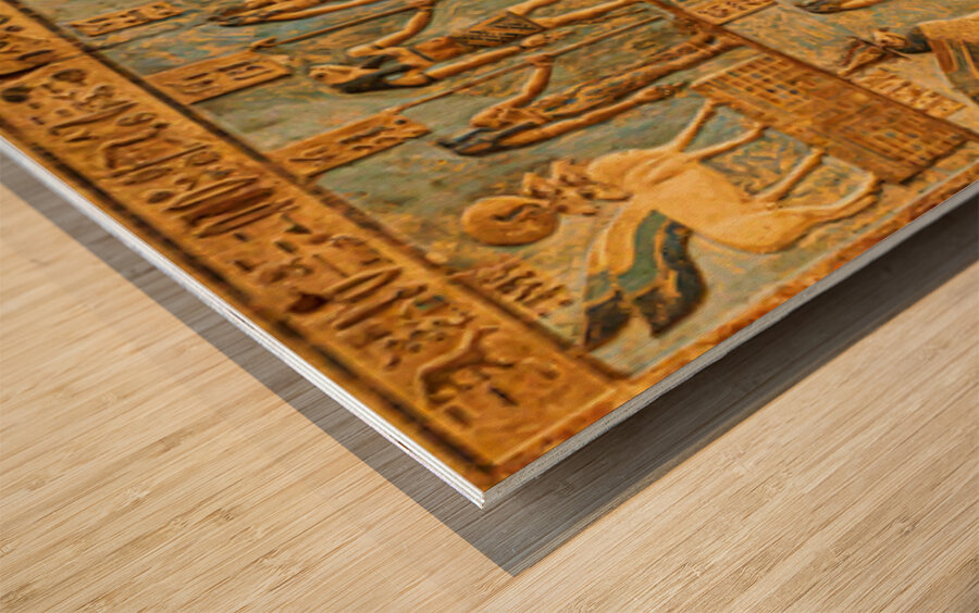 Detail of ceiling panels inside Temple of Hathor at Dendera  Wood print