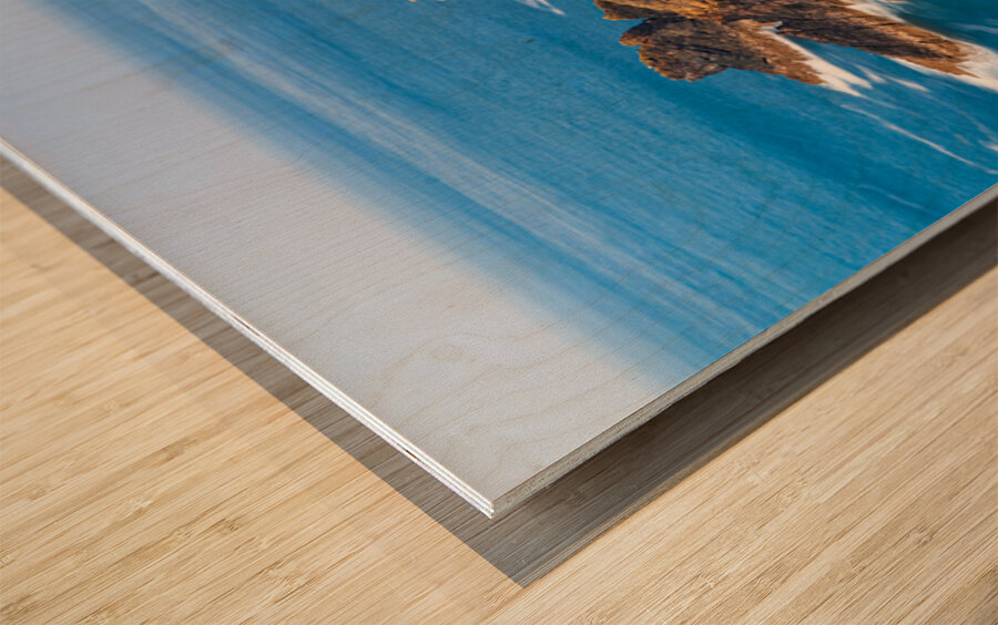 Long duration image of the ruins at Botallack tin mine Wood print