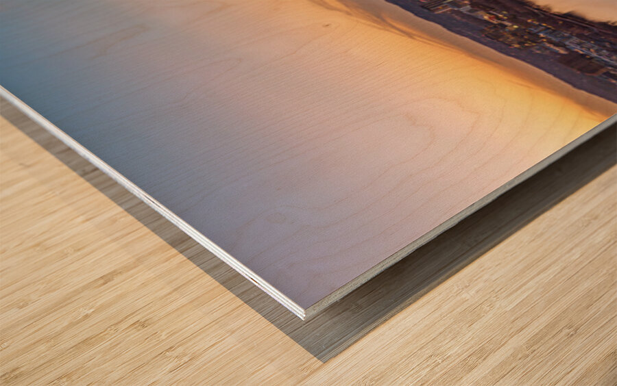 Dusk downtown skyline of Austin Texas 2026 Wood print