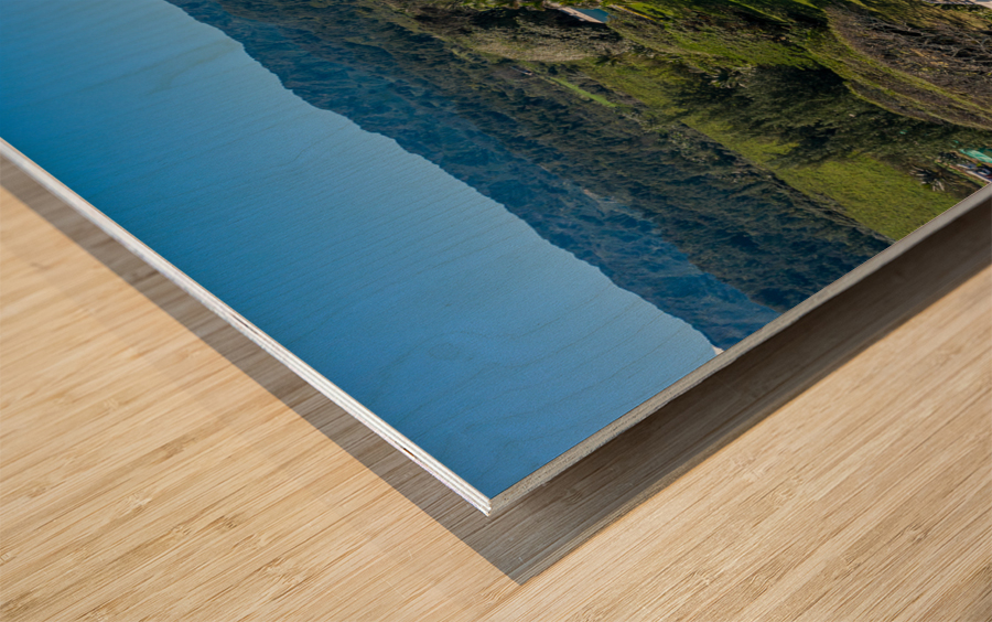 Aerial view of the Laie Hawaii Temple on Oahu Wood print