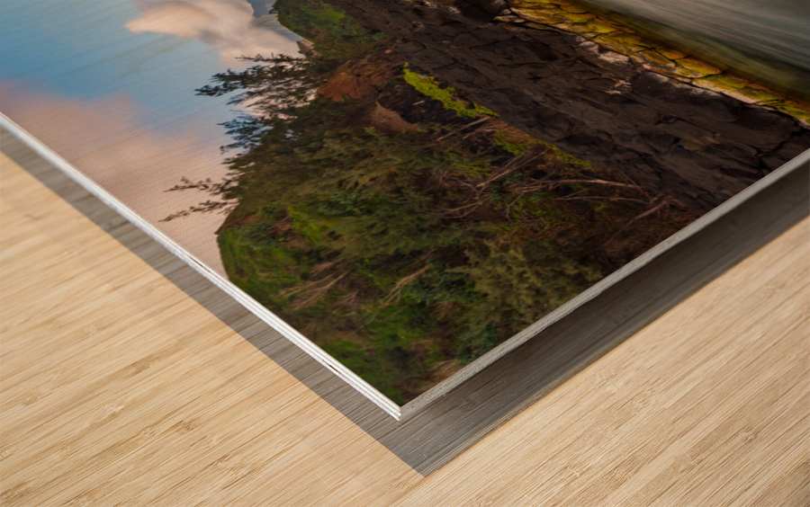 Long exposure image of the pool known as Queens Bath on  Kauai Wood print