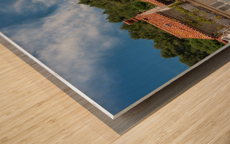 Rustic homes in Croatian town of Novigrad in Istria County Wood print