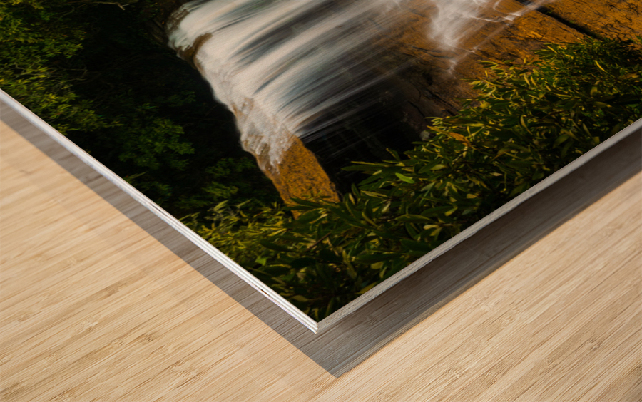 Silver Run falls waterfall near Cashiers NC Wood print