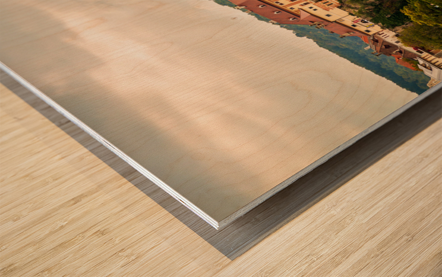 Ancient town of Durnstein in Austria Wood print