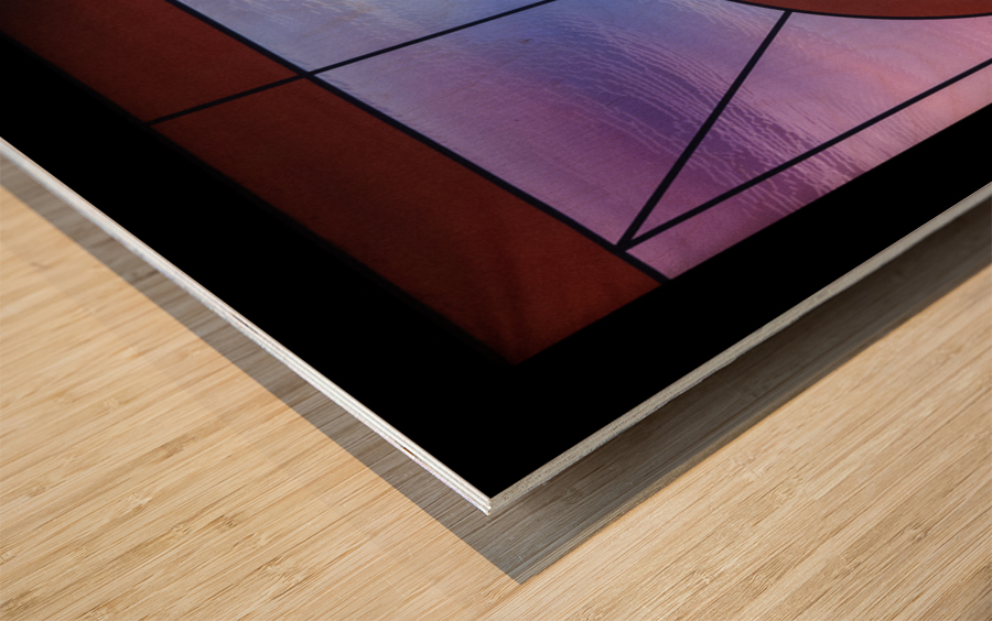 Stained glass window for the order of the Shriners Wood print