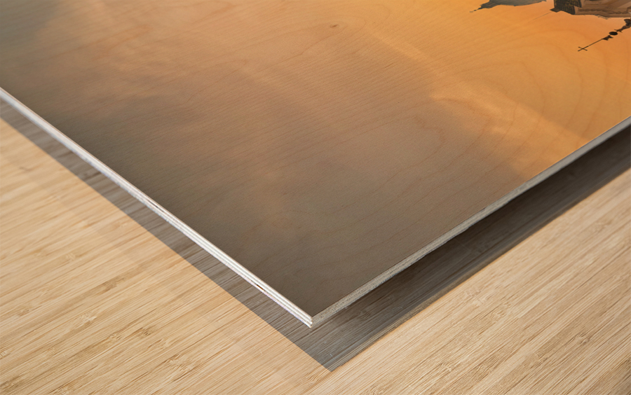 Skyline of Rome towards San Carlo al Corso Wood print