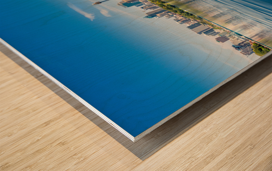 Dramatic panoramic photo Sydney harbor Wood print