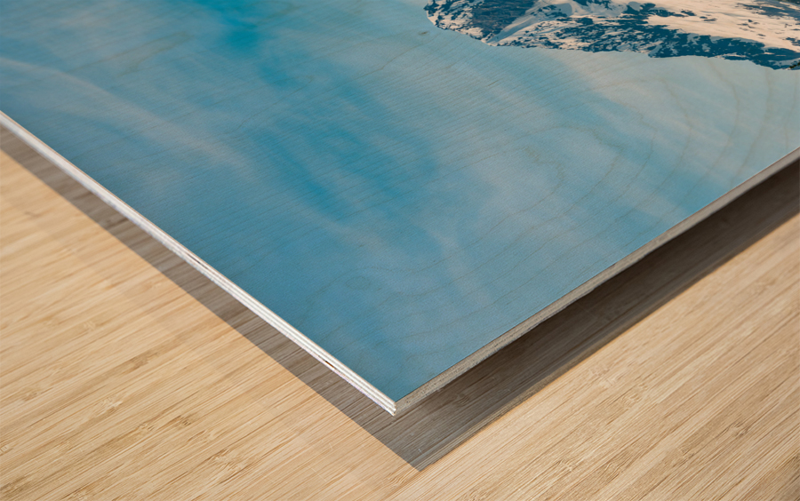 Majestic mountains from Keystone Canyon rise over trees Wood print