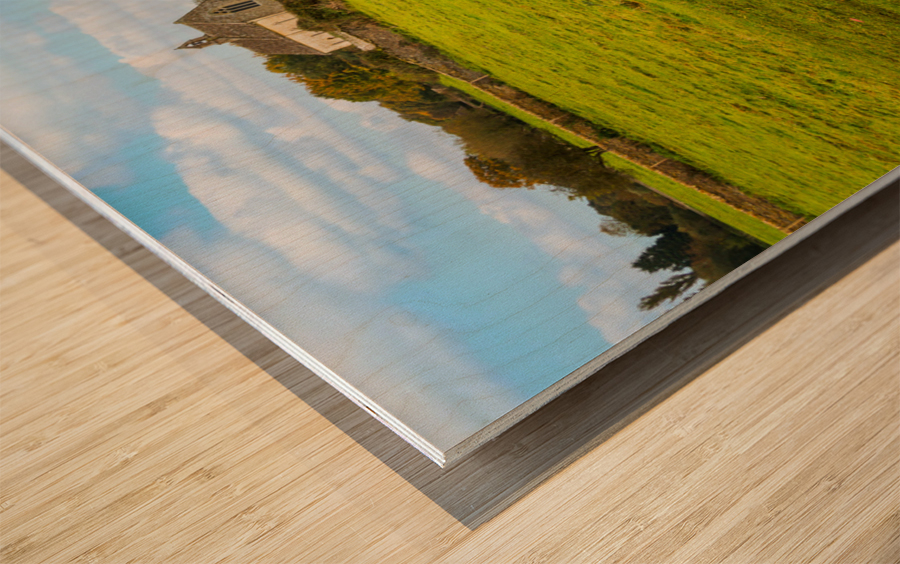 Exterior of St Oswald parish church Widford Wood print