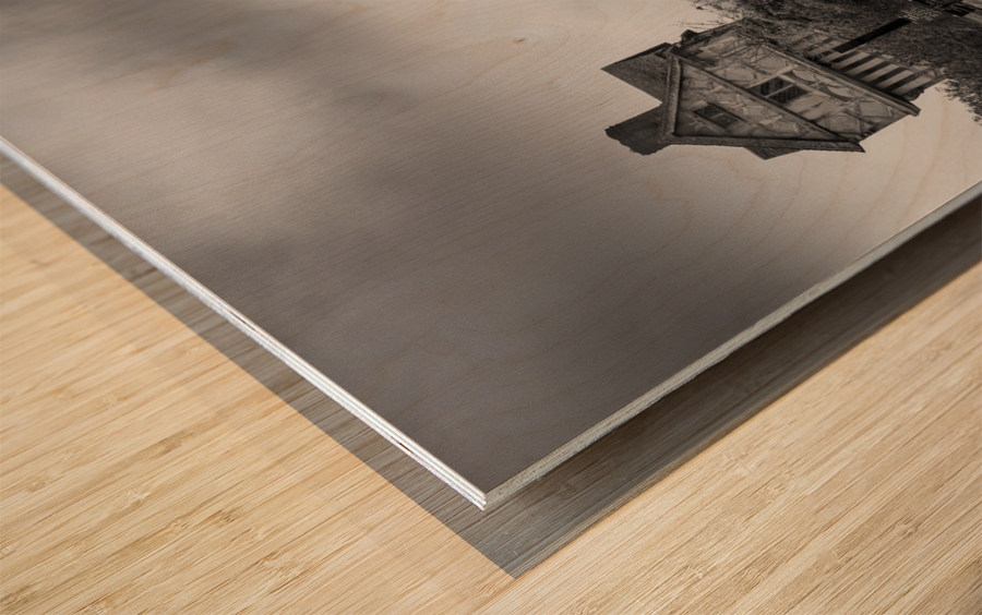 Graveyard by Stokesay castle in Shropshire Wood print