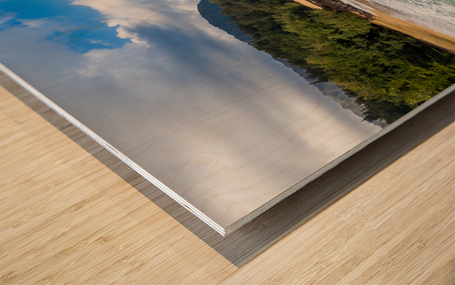 Aerial photo of Lumahai Beach on the north shore of Kauai Wood print