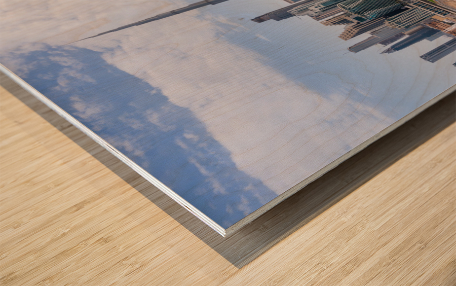 Offices and apartments of Dubai Business Bay with Downtown distr Wood print