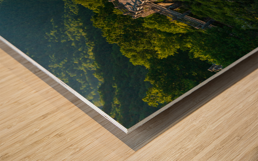 Aerial panorama of Cheat River Gorge overlook Wood print