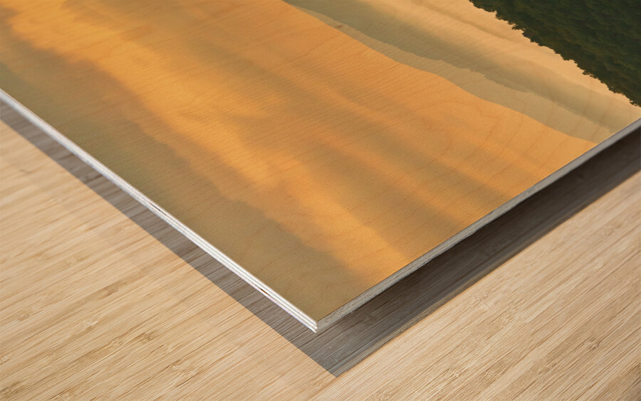 Mist swirling over Cheat River gorge at sunrise near Raven Rock Wood print