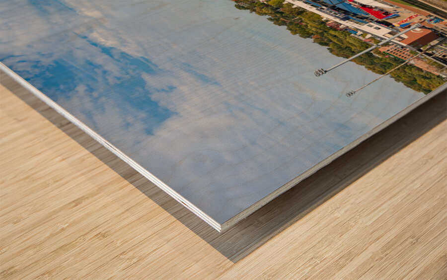 Baseball field of Modern Woodmen Park in Davenport Iowa Wood print