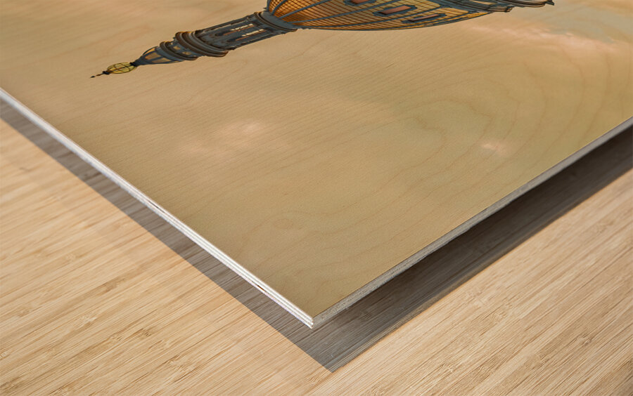 Gold covered dome of State Capitol Denver Wood print