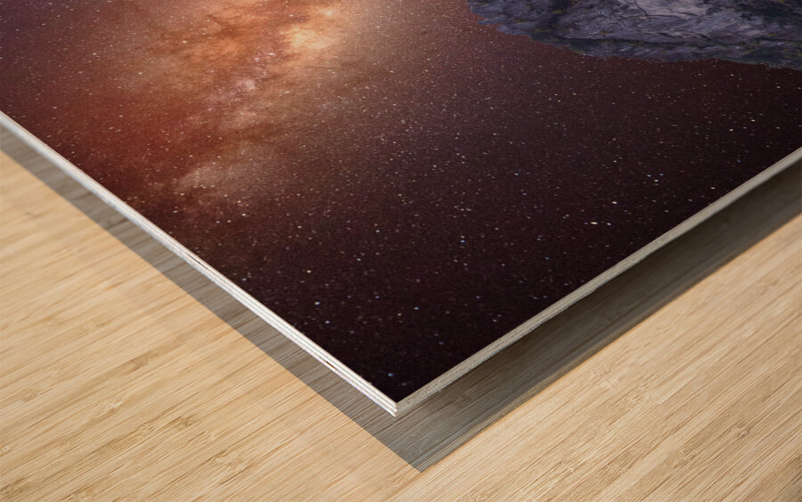 Galaxy over Seneca Rocks in West Virginia Wood print