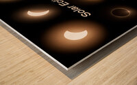 Composite of the stages of 2024 solar eclipse Wood print