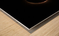 Solar eclipse with the light being seen through lunar canyons. Impression sur bois