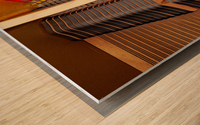 Interior of grand piano with strings Wood print