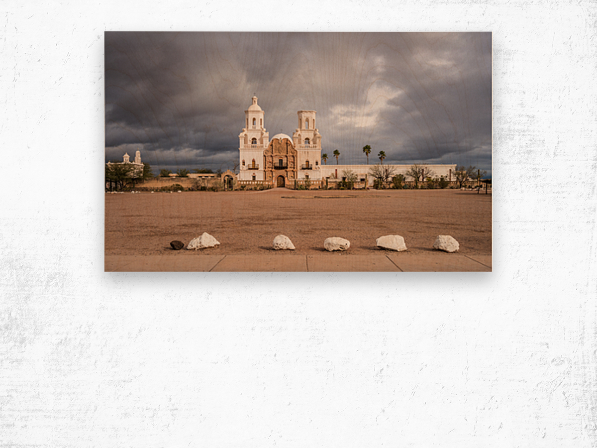 San Xavier del Bac Mission in Tucson Arizona Wood print
