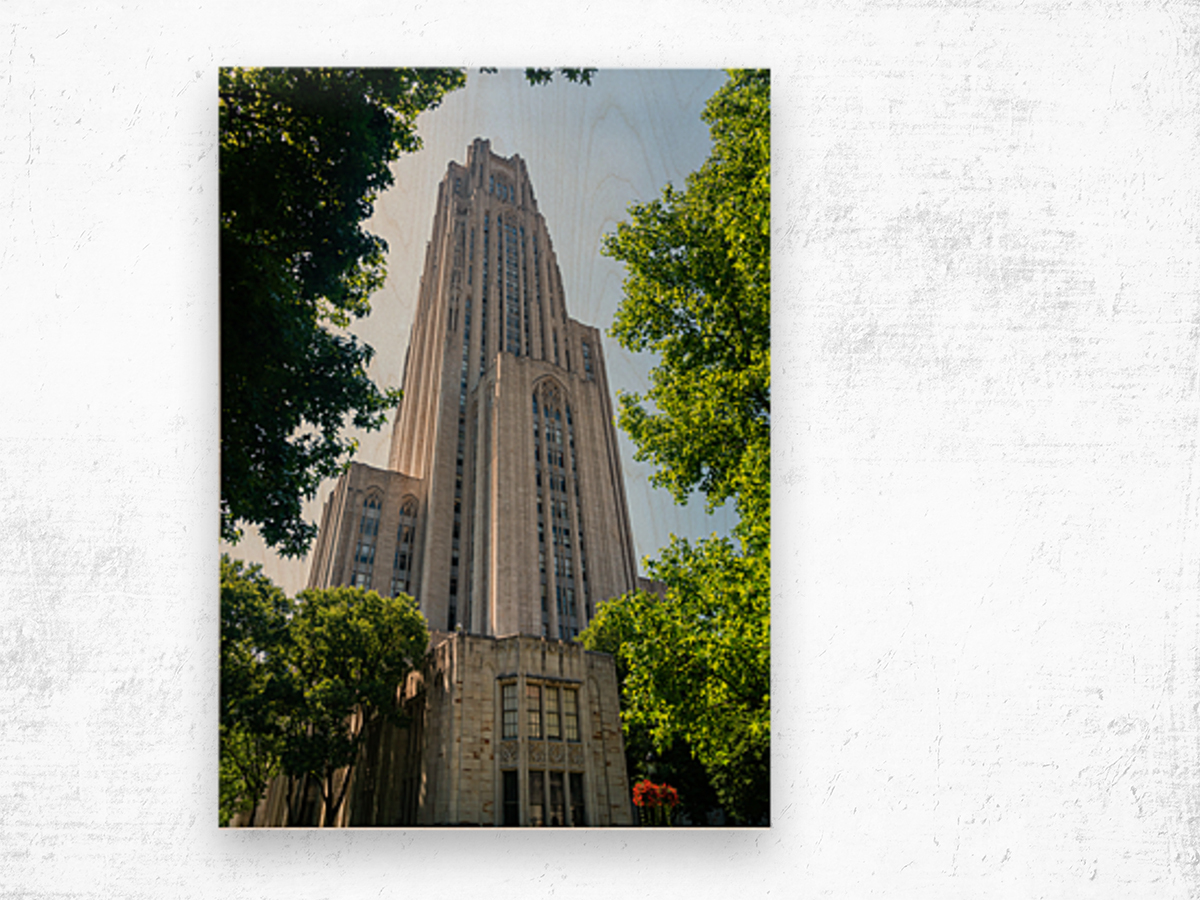 Cathedral of Learning building at the University of Pittsburgh Wood print