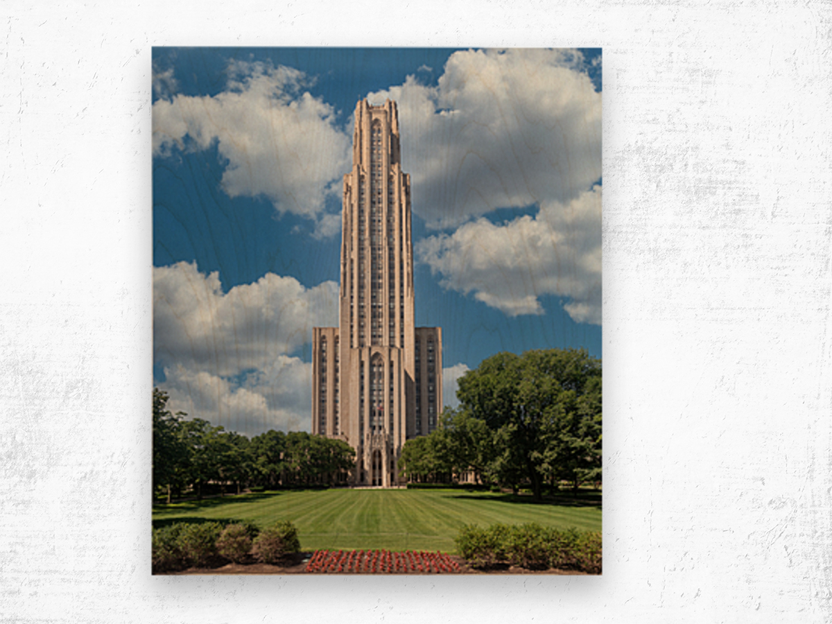 Cathedral of Learning building at the University of Pittsburgh Wood print